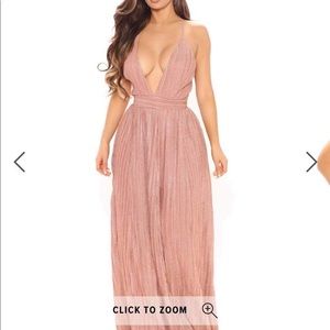 Rose gold metallic dress